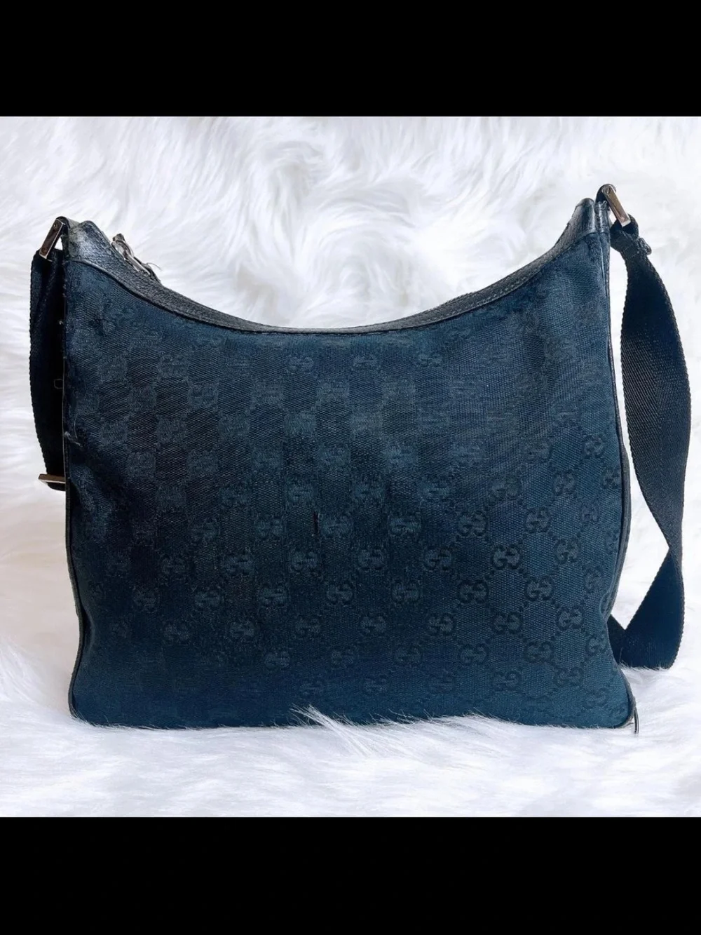 Gucci Black Monogram Crossbody Shoulder Bag